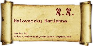 Maloveczky Marianna névjegykártya